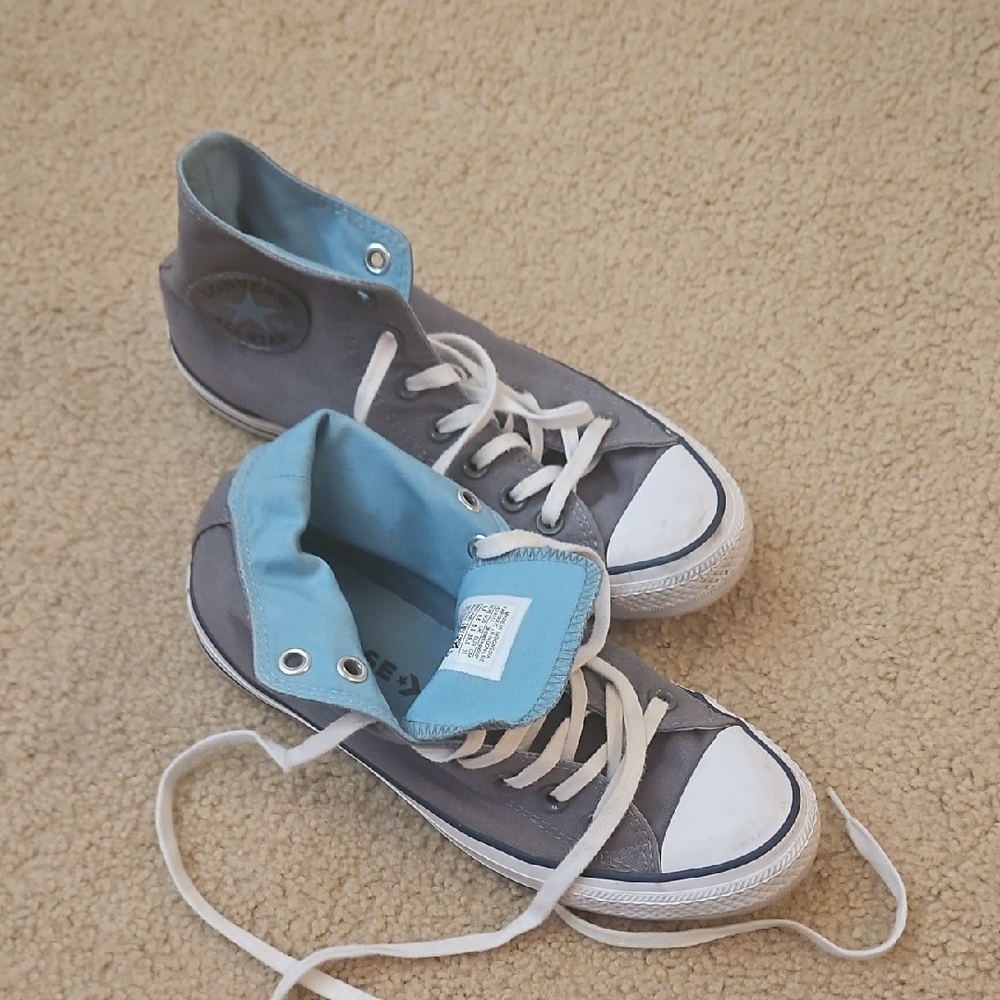 Converse All Stars Sneakers - Gray and Light Blue
